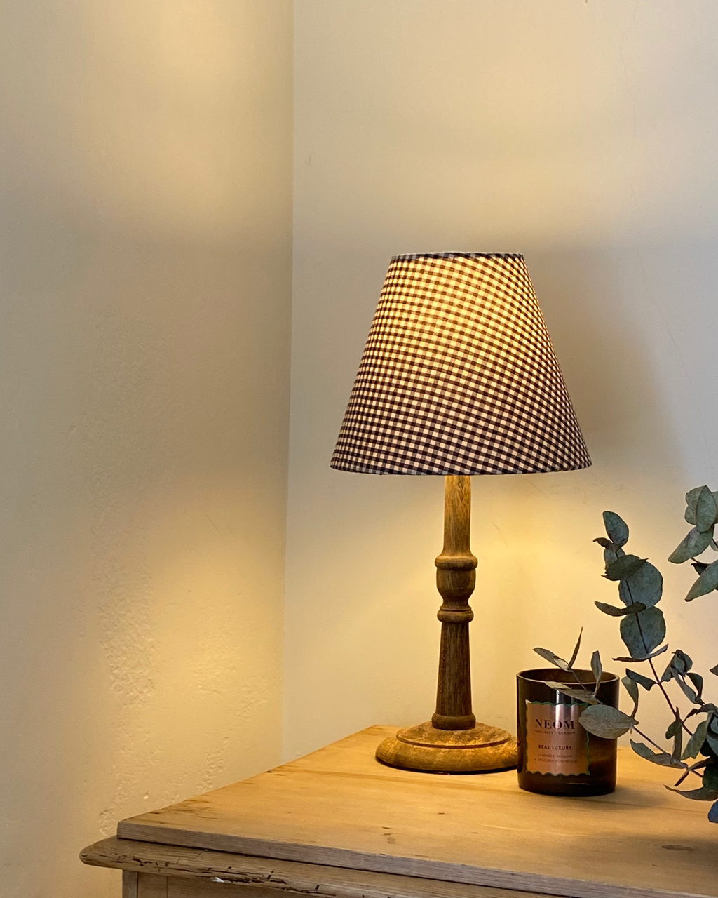 Clementine gingham lampshade