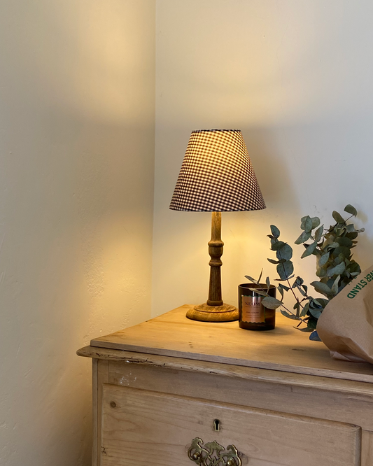Black and white gingham lampshade