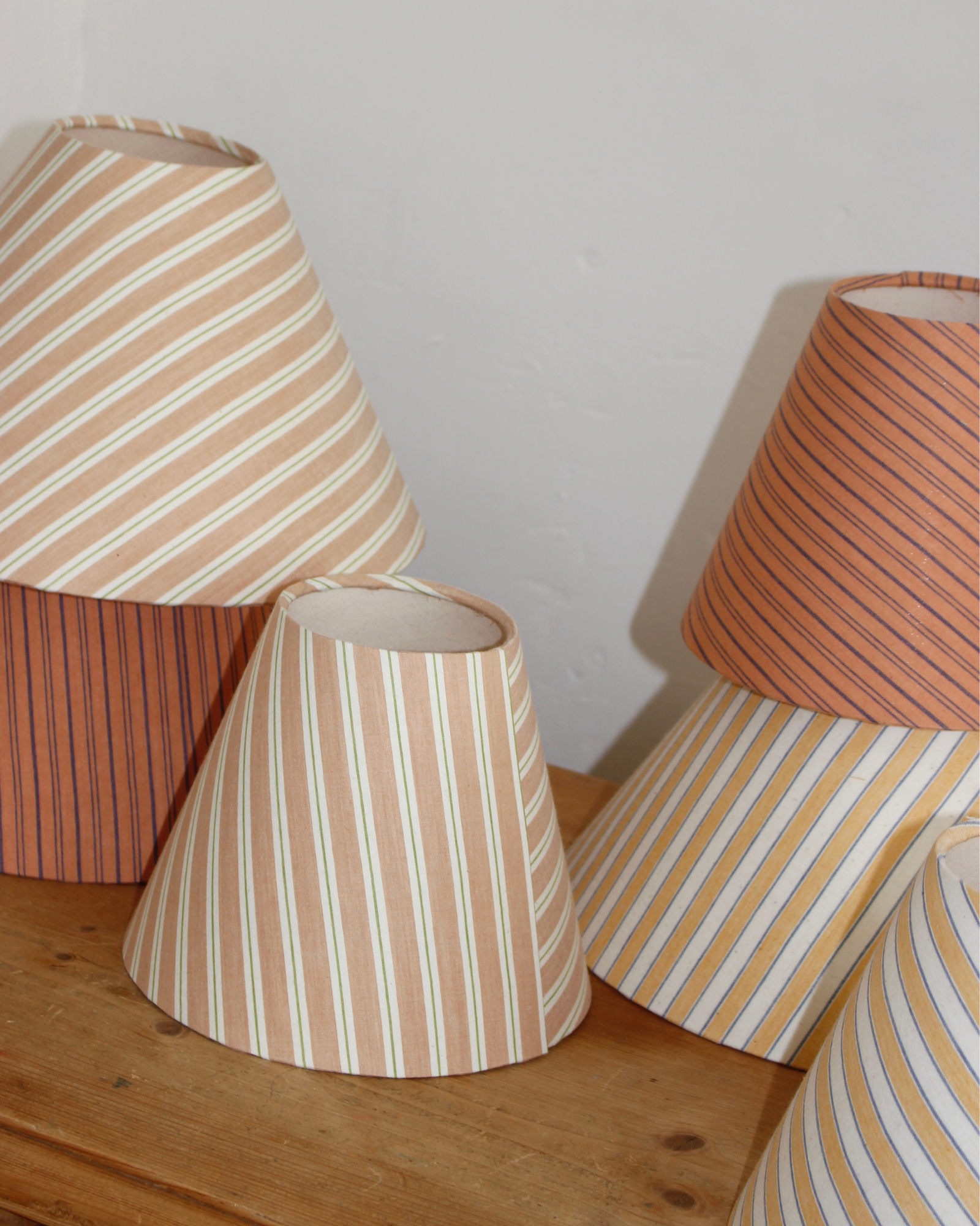 Matilda cone yellow and blue stripe table lampshade