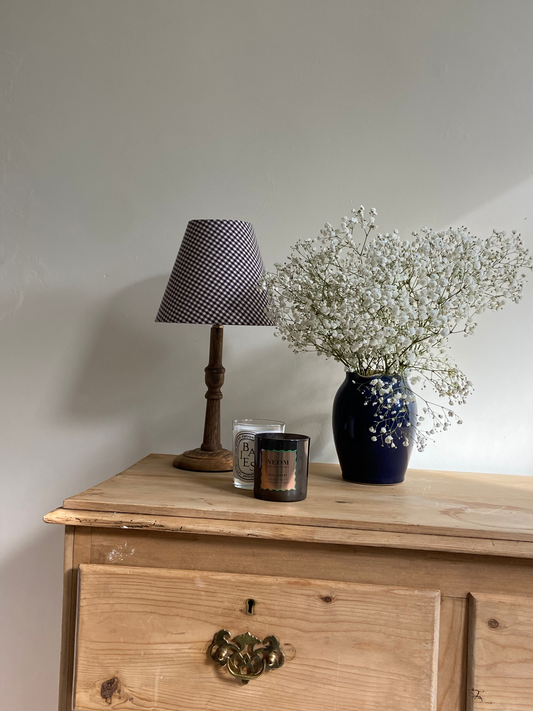 Black and white gingham lampshade