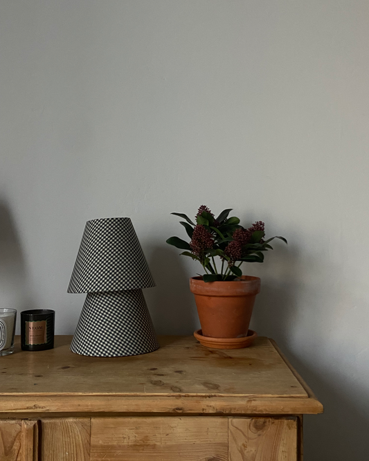 Green gingham lampshade