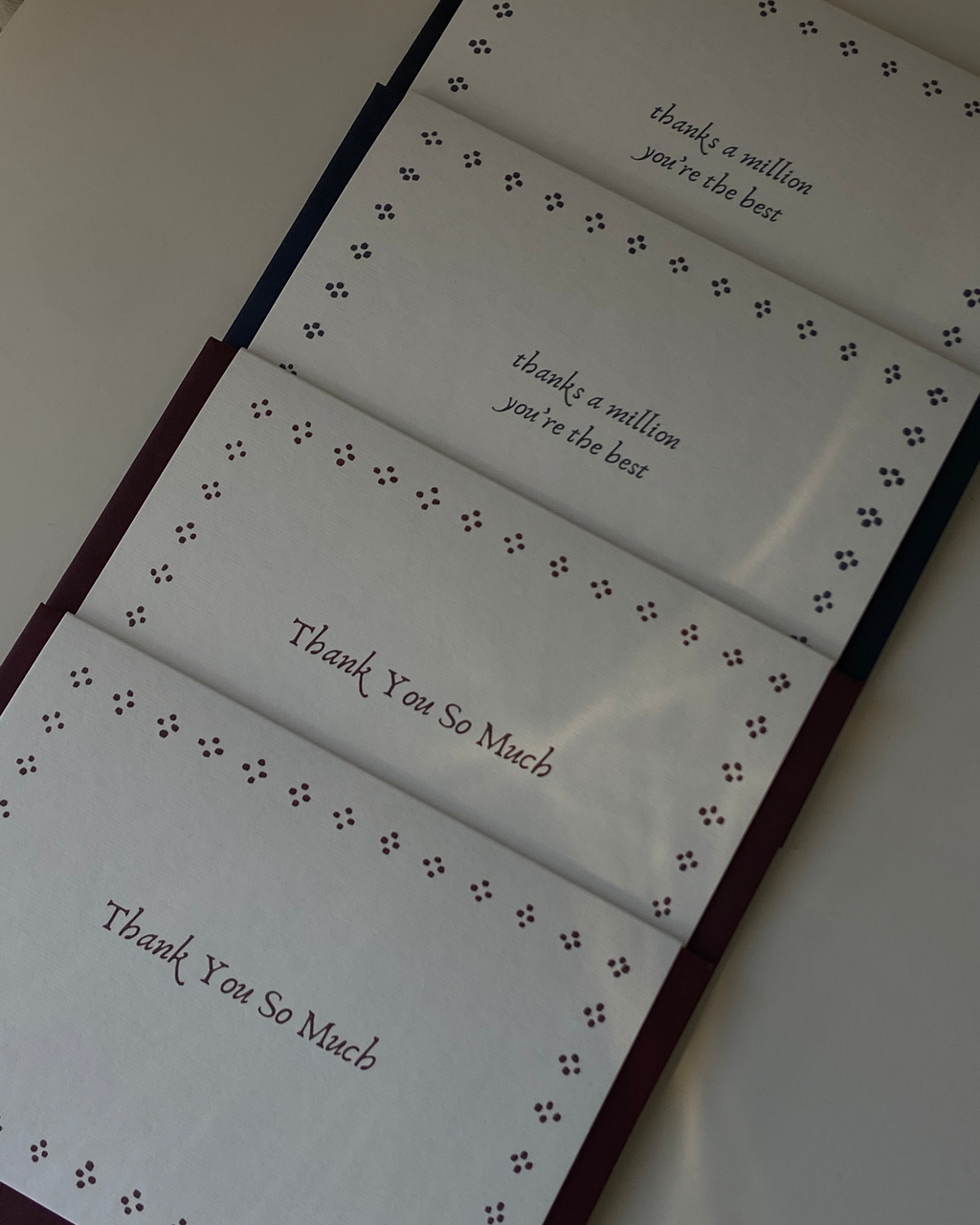 Pack of 4 thank you cards