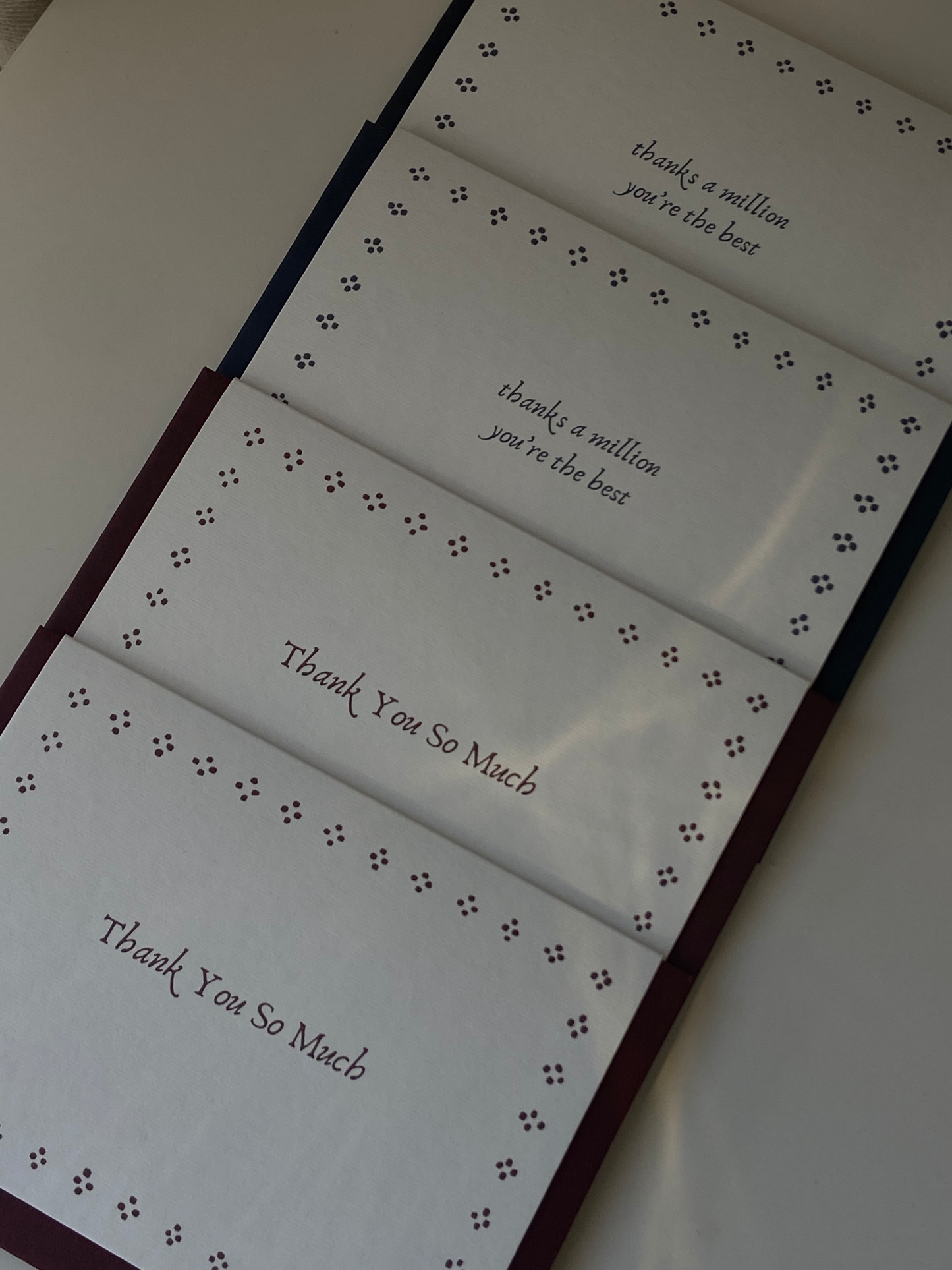 pack of 4 thank you cards