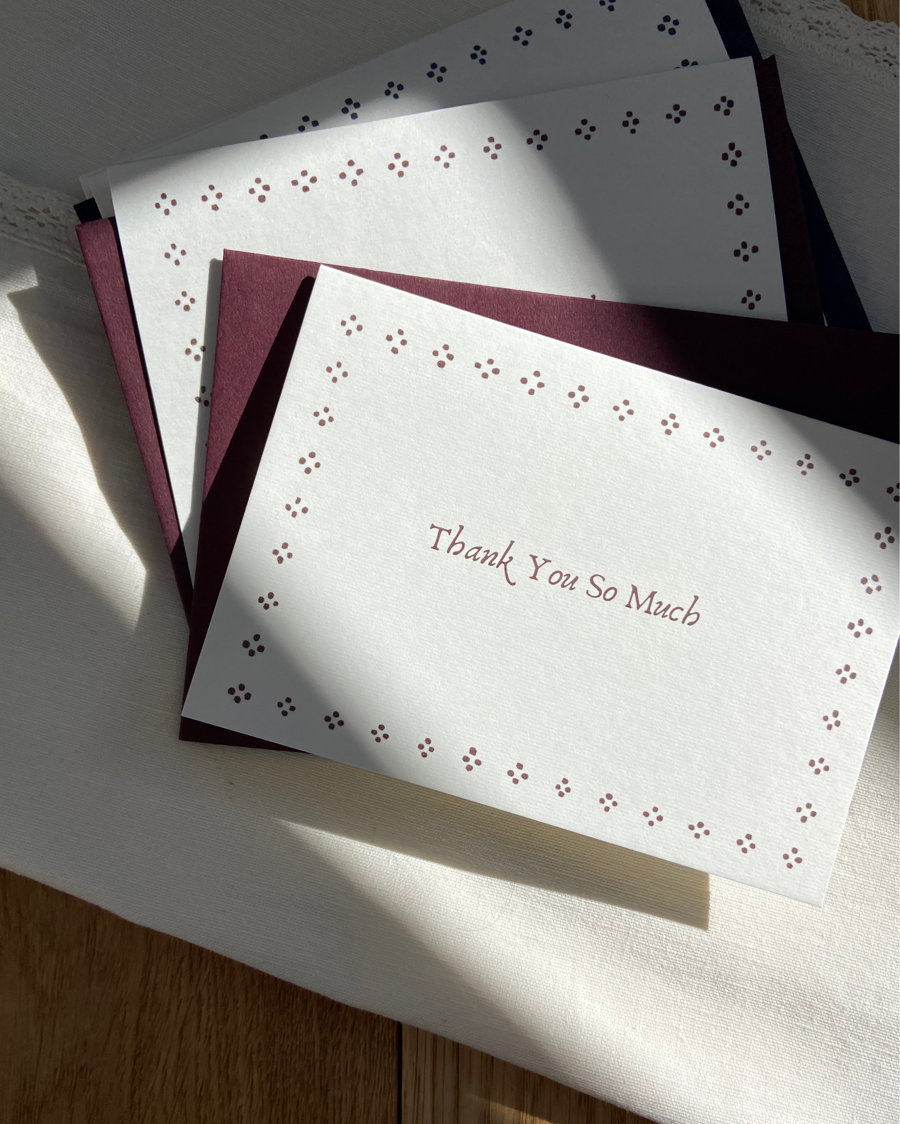 Pack of 4 thank you cards