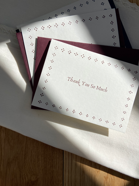 pack of 4 thank you cards