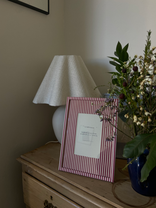 A4 red ticking stripes picture frame